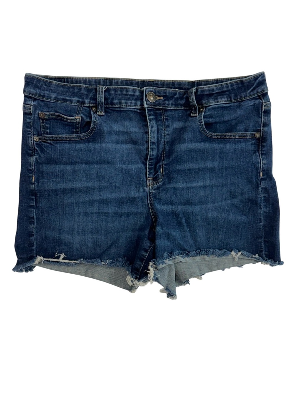 American Eagle Next Level Stretch Shredded Raw Hem Cutoff Distressed Shorts 18